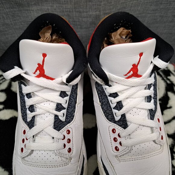Size 8 Nike Air Jordan 3 Retro Men Denim SE Fire Red 2020 - Picture 11 of 12